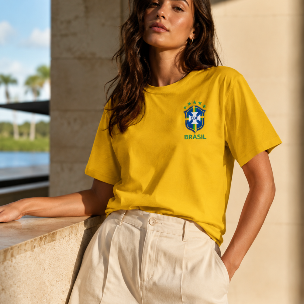 Camisa Baby Look 100% Algodão Coleção Copa 2026