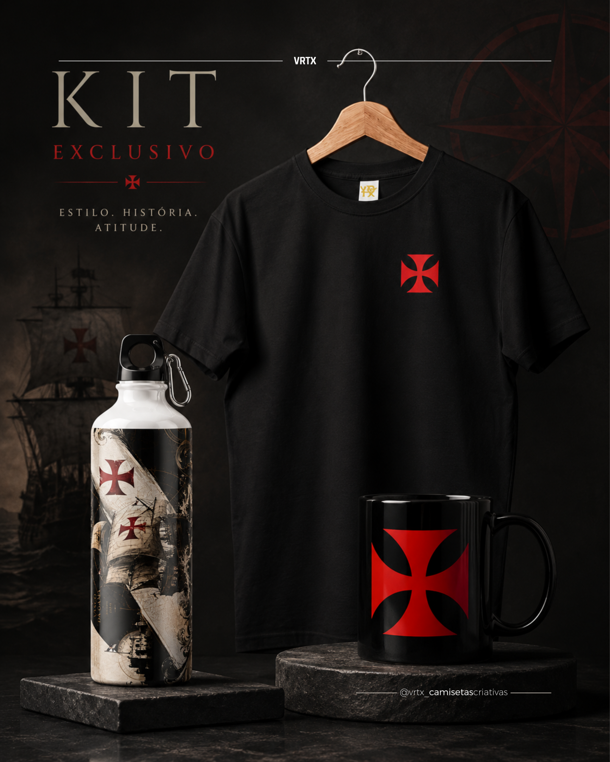 Kit Torcedor Camisa + Caneca + Squeezer "Vasco da Gama"