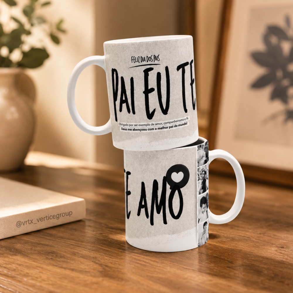 Caneca Pai Eu Te Amo Feliz Dia Dos Pais Mensagem Amor 325ml