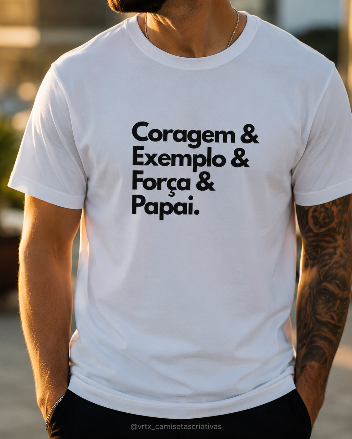 Camiseta Masculina Algodão Dia Dos Pais Coragem Exemplo Força - Imagem 3