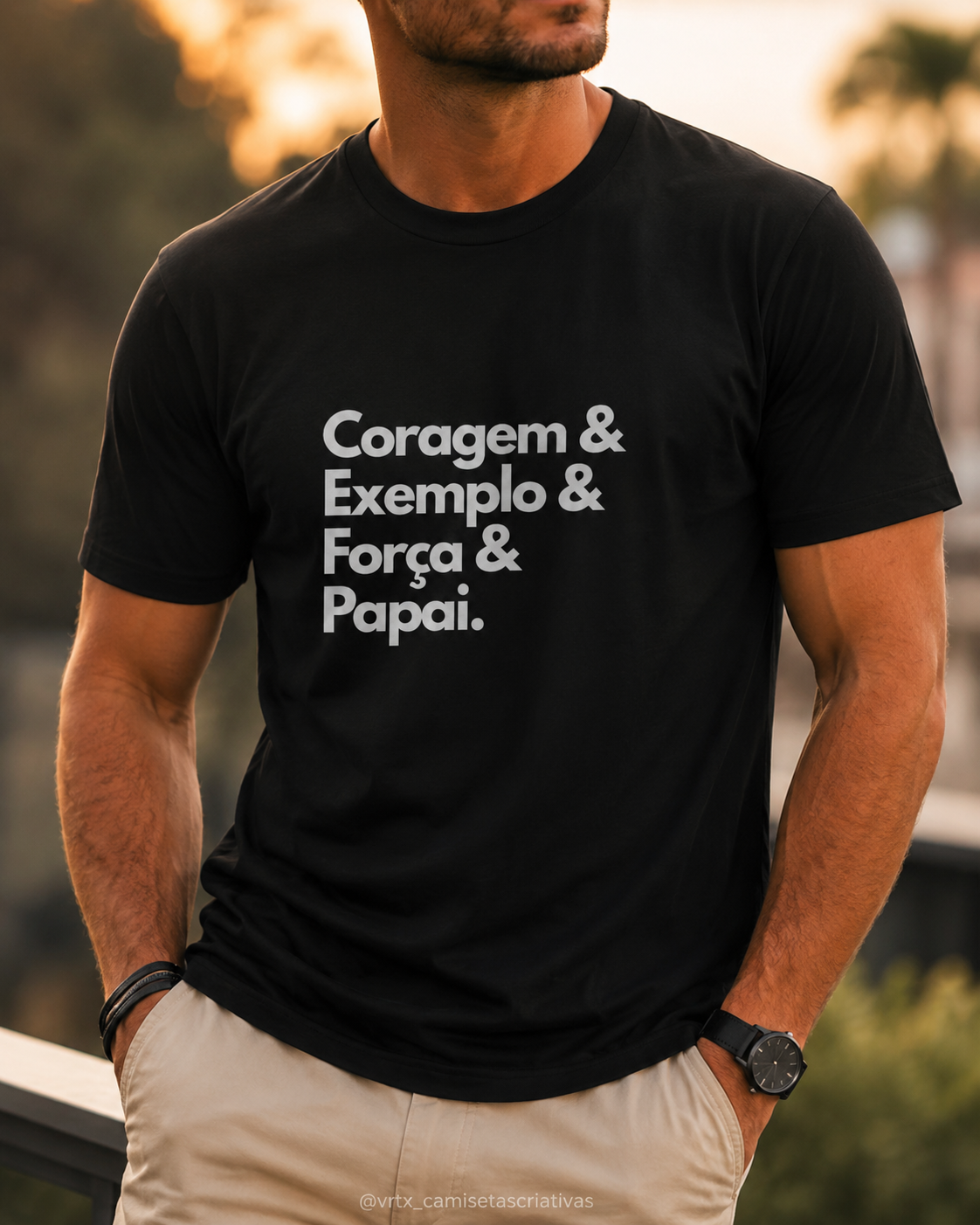 Camiseta Masculina Algodão Dia Dos Pais Coragem Exemplo Força - Imagem 2