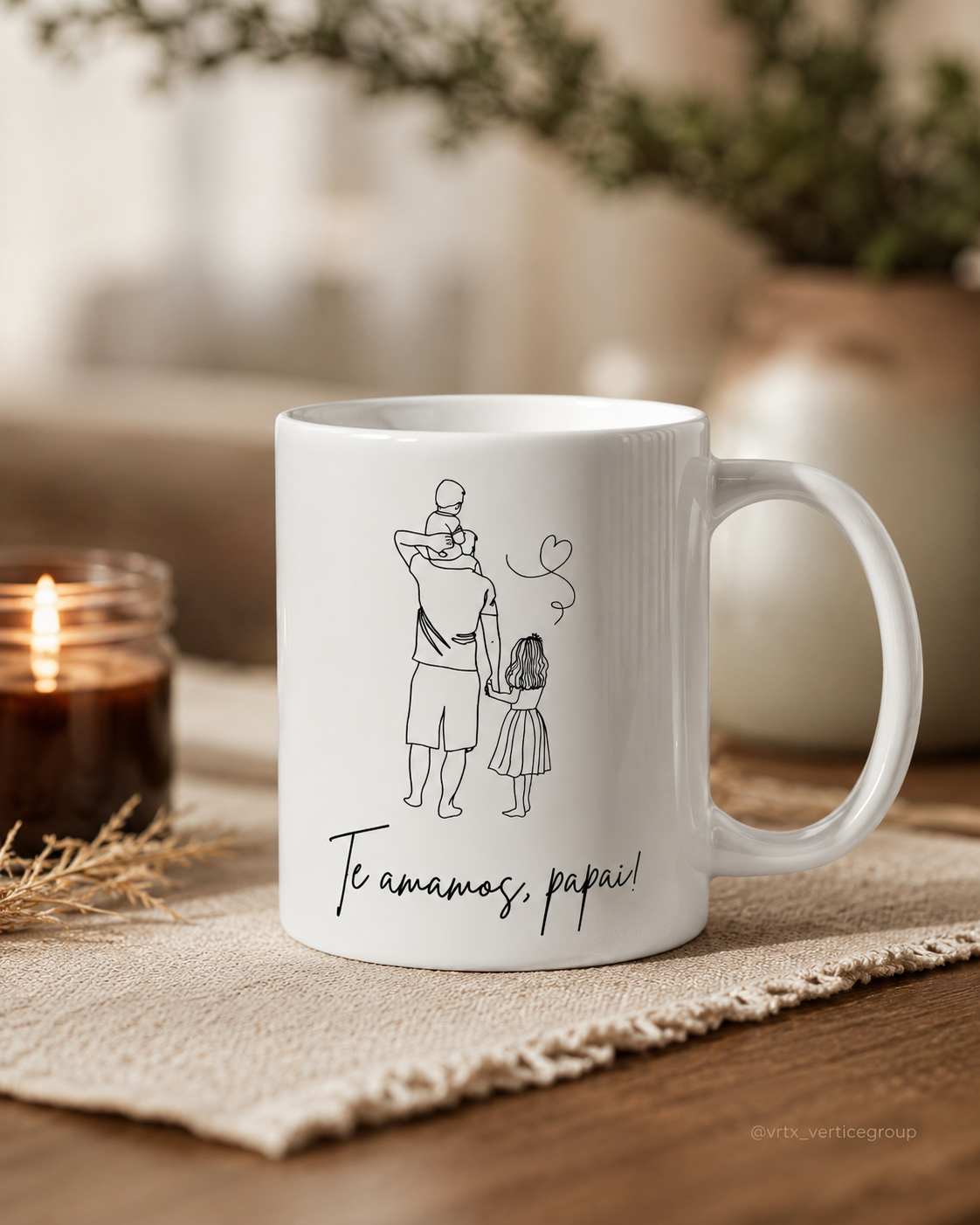 Caneca Te Amamos Papai Presente Dia Dos Pais Minimalista 325ml