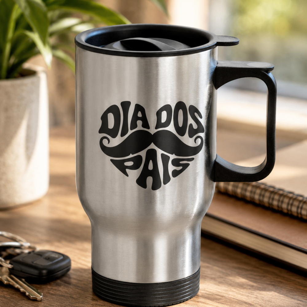 Caneca Térmica Inox com Tampa Presente Dia dos Pais