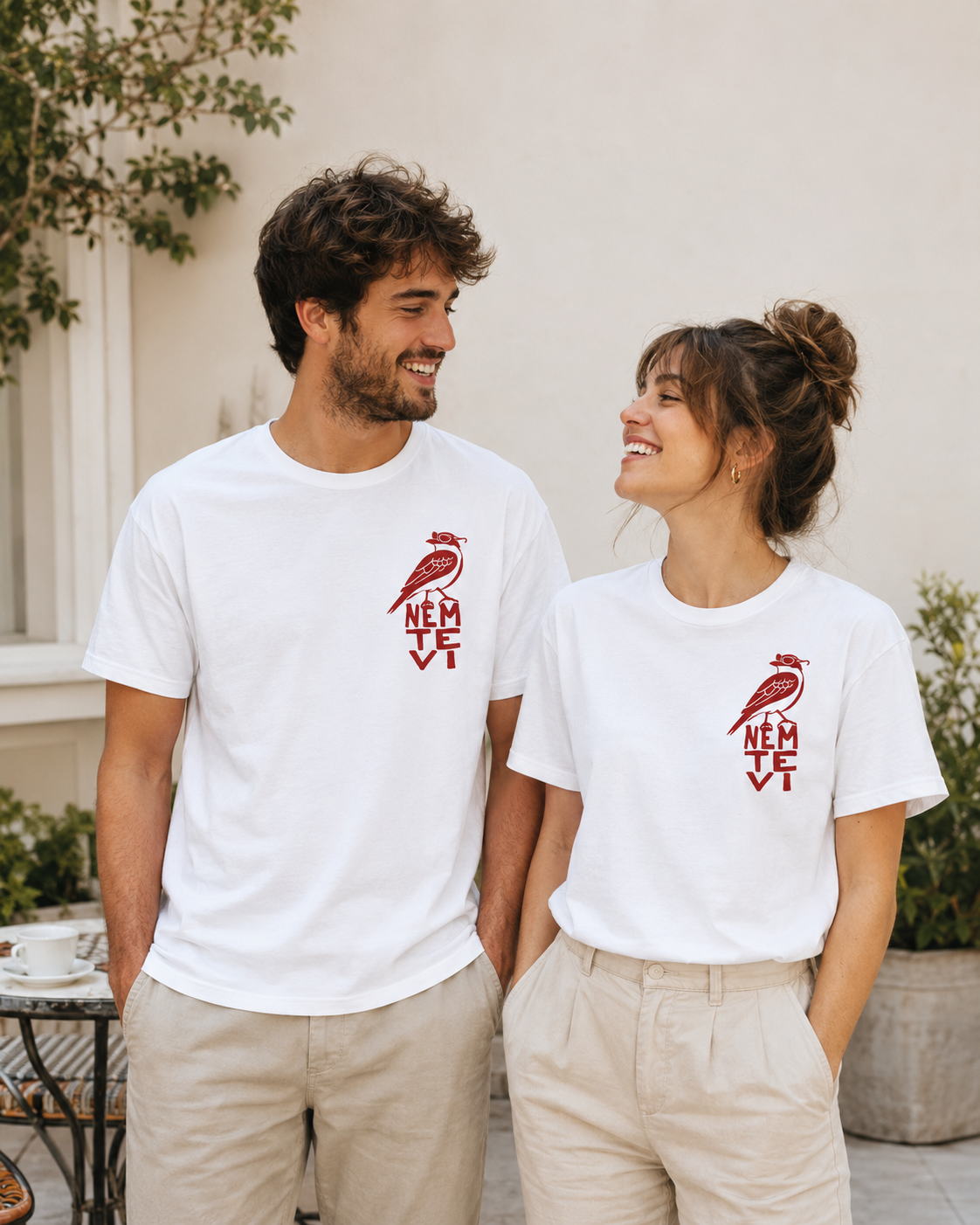 Camiseta Unissex 100% Algodão Estampa Pássaro Nem Te Vi Meme Divertida