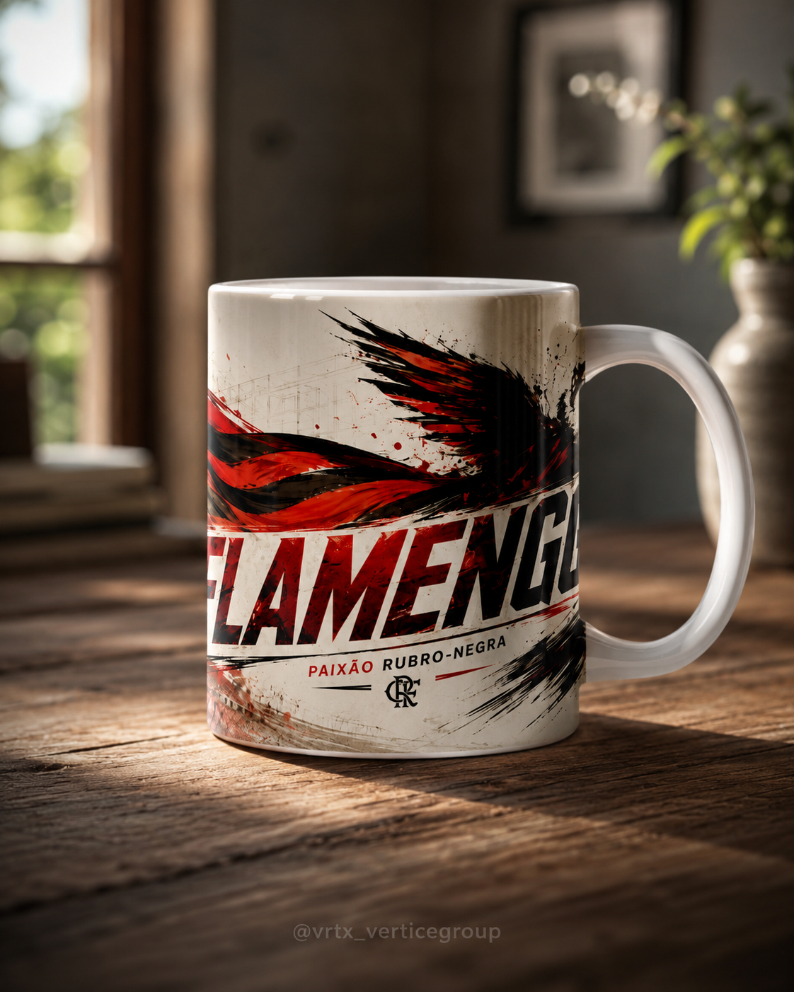 Caneca Porcelana Flamengo Paixão Rubro-Negra 325ml Cerâmica AAA Premium