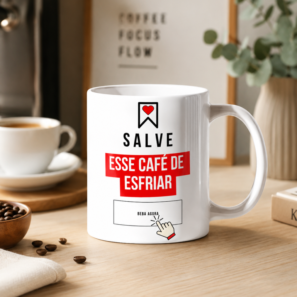 Caneca Porcelana 325ml: Salve Esse Café