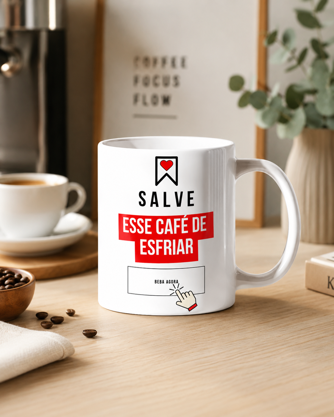 Caneca Porcelana 325ml: Salve Esse Café