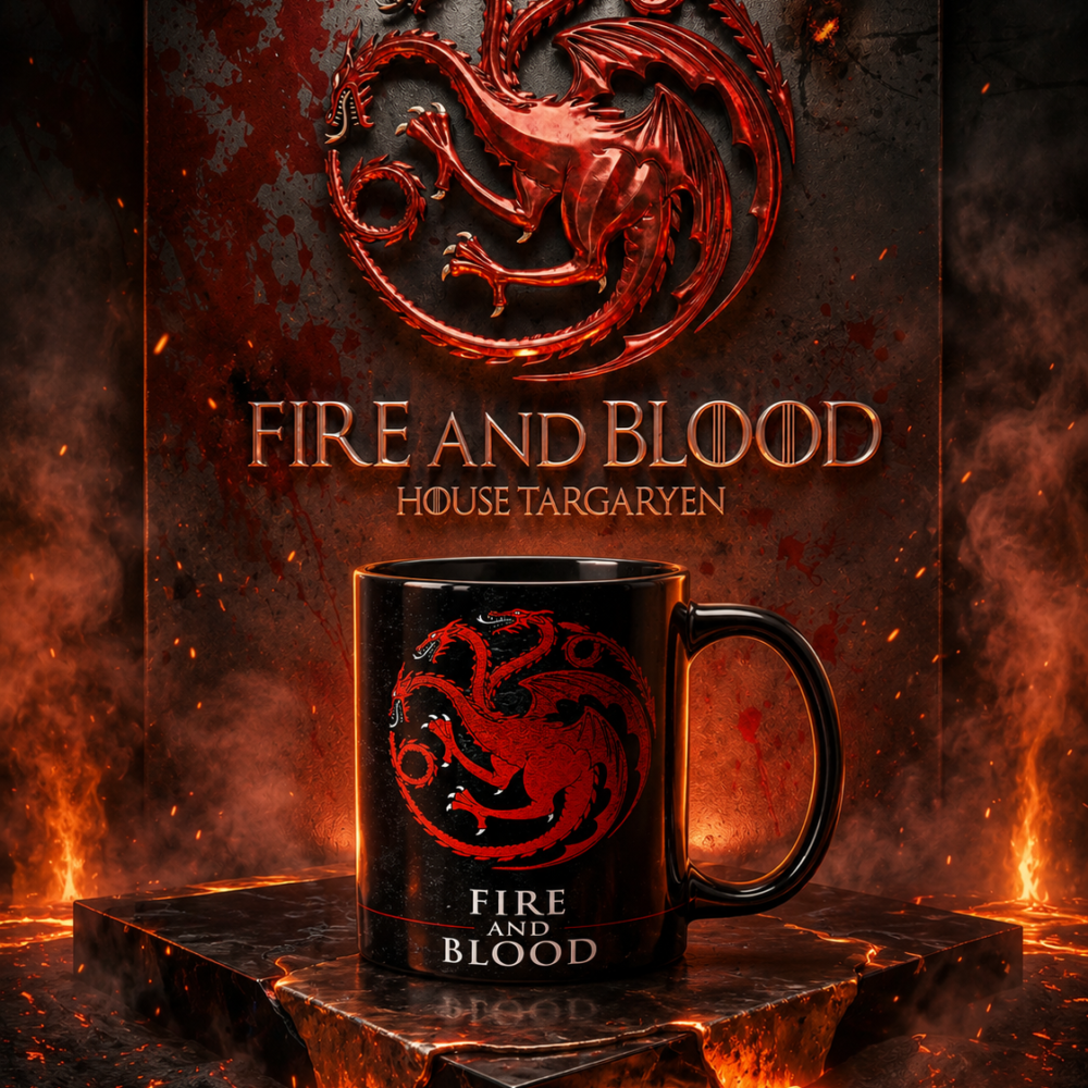 Caneca Porcelana 325ml “Fire And Blood”