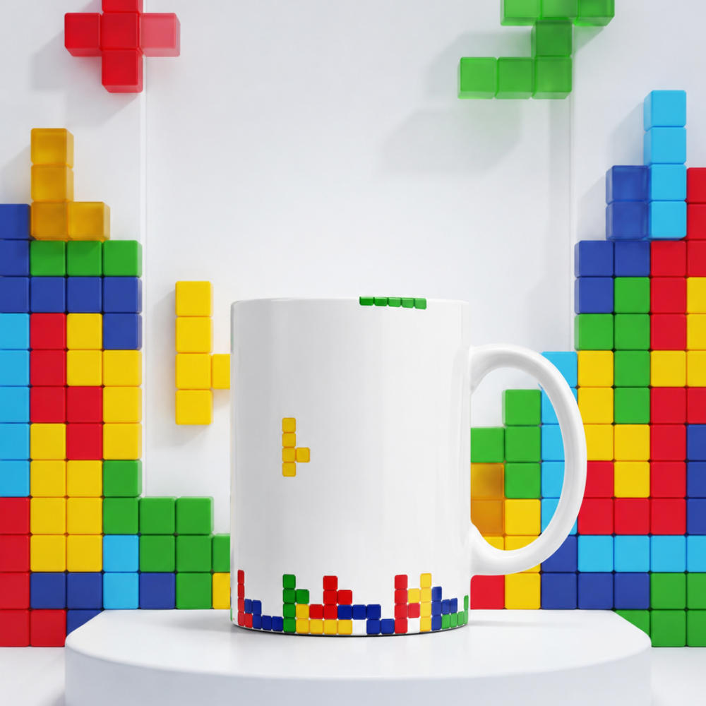 Caneca Porcelana 325ml "Tetris"