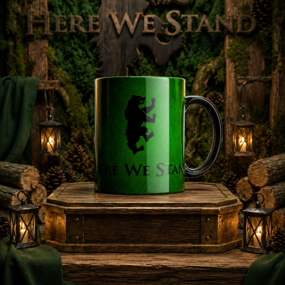 Caneca Porcelana Game Of Thrones House Mormont Here We Stand 325ml