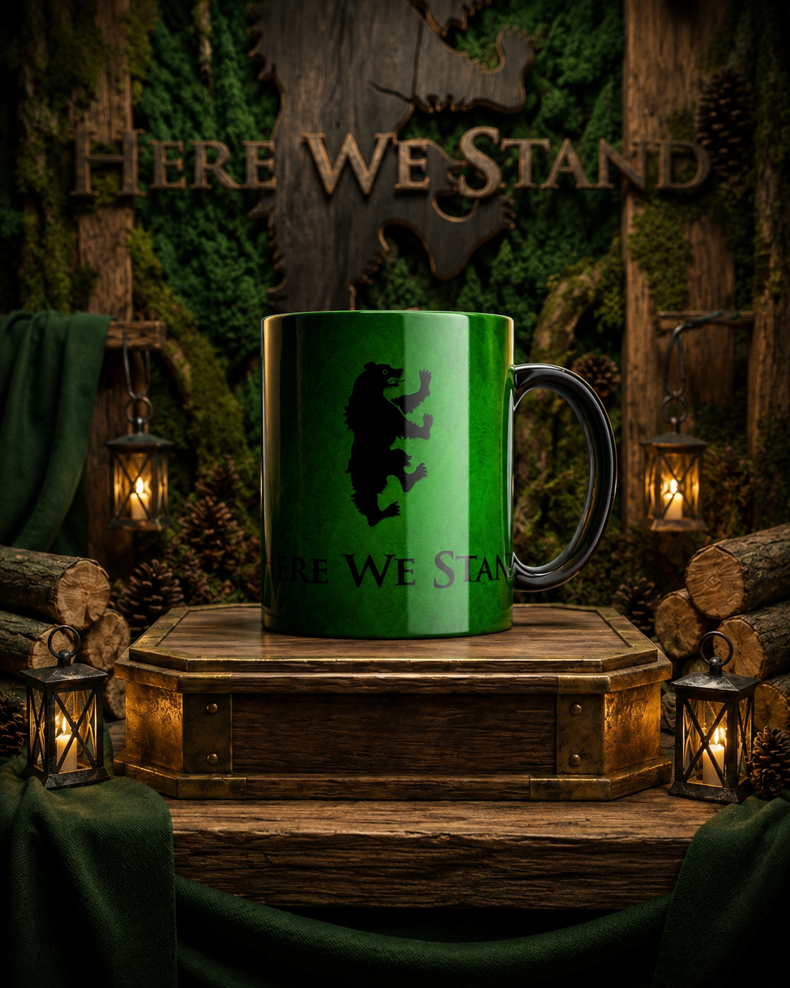 Caneca Porcelana Game Of Thrones House Mormont Here We Stand 325ml