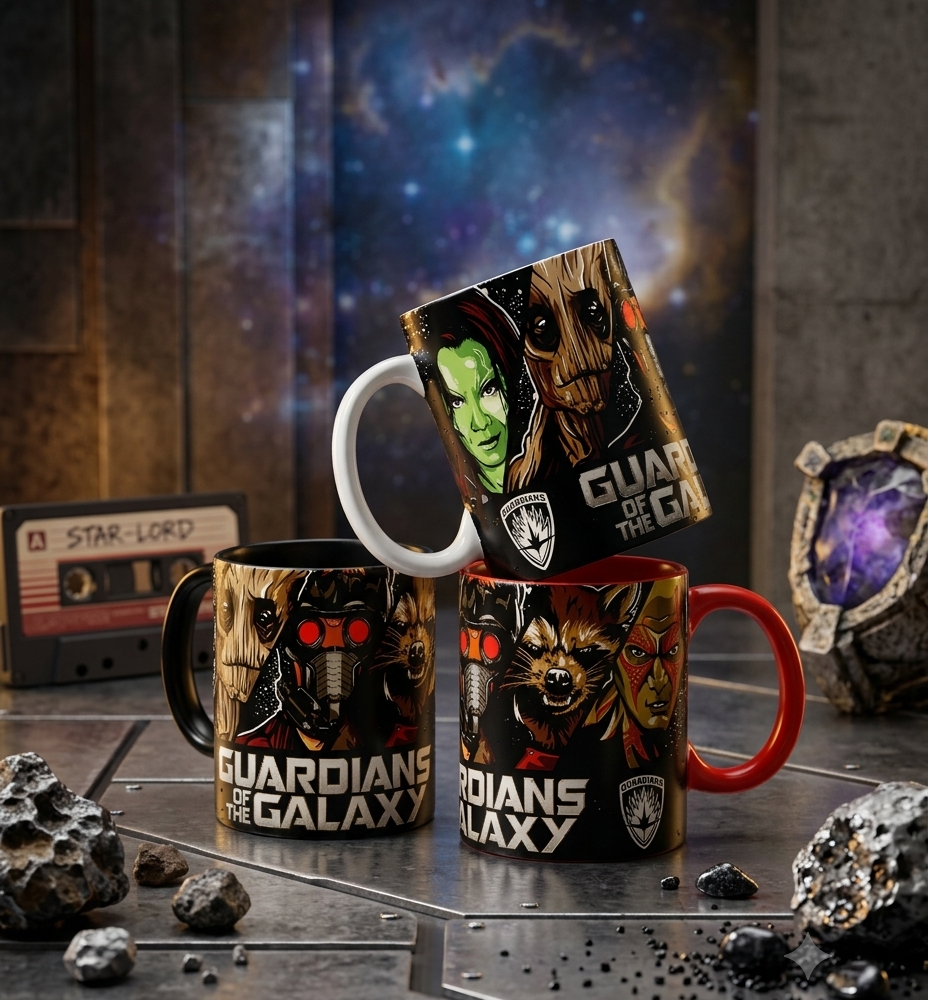 Caneca Porcelana 325ml "Guardiões da Galáxia"