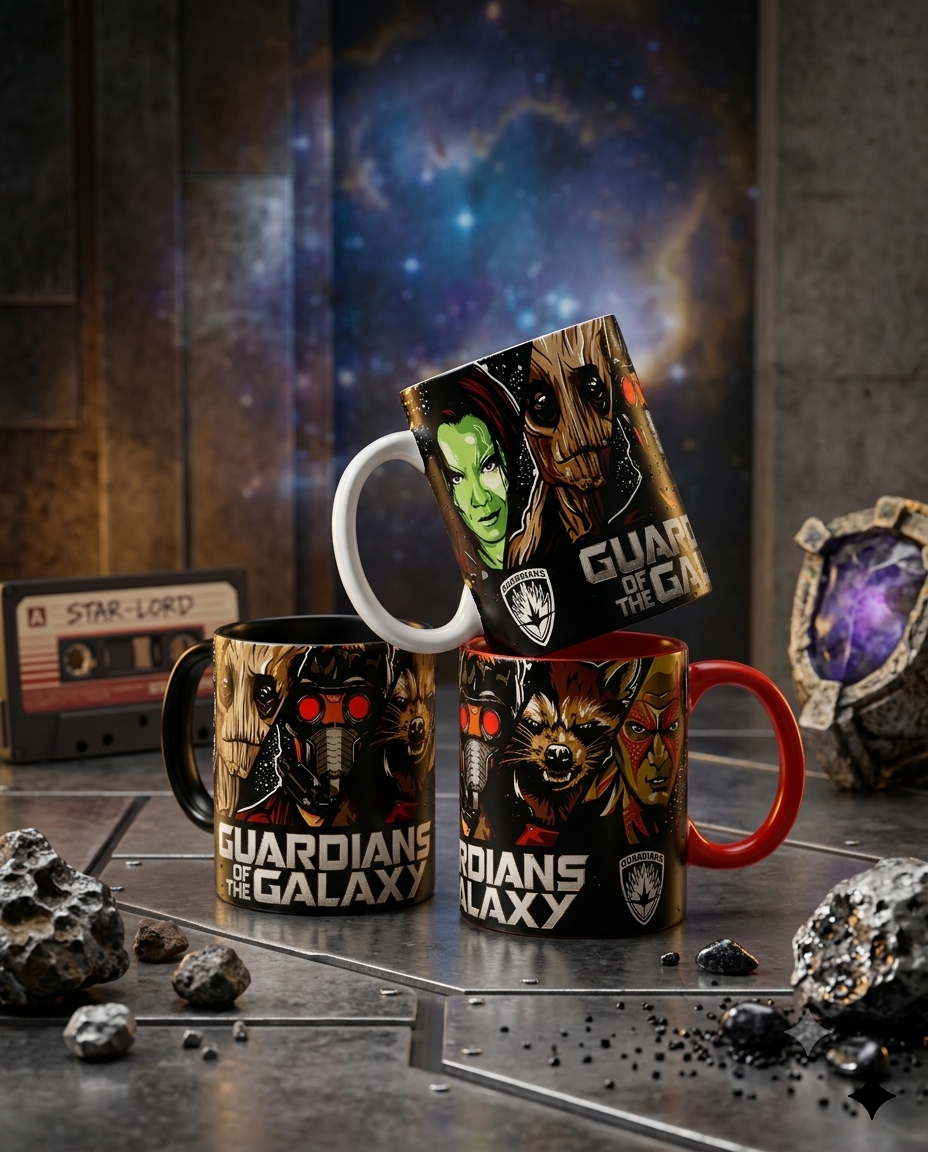 Caneca Porcelana 325ml "Guardiões da Galáxia"