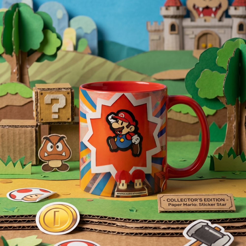 Caneca Porcelana Paper Mario Sticker Star Collector's Edition 325ml