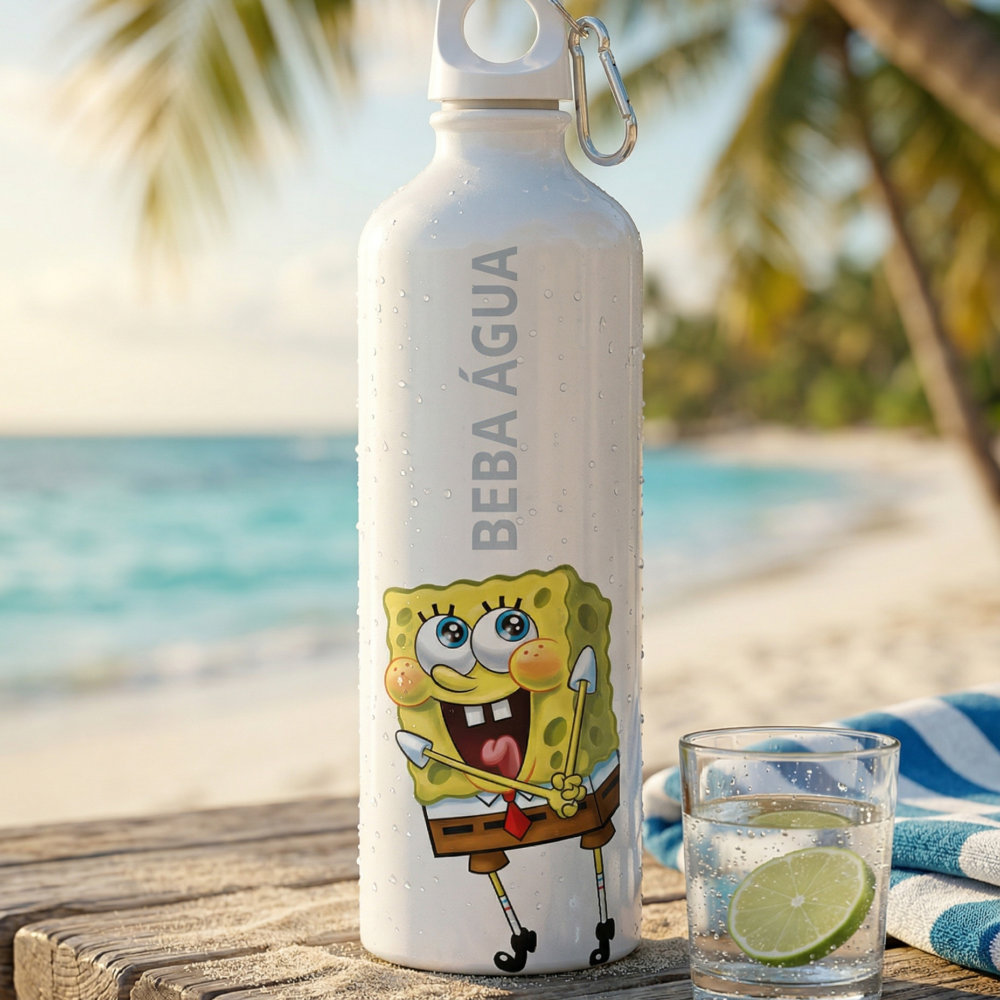 Squeeze de Alumínio 600ml Bob Esponja