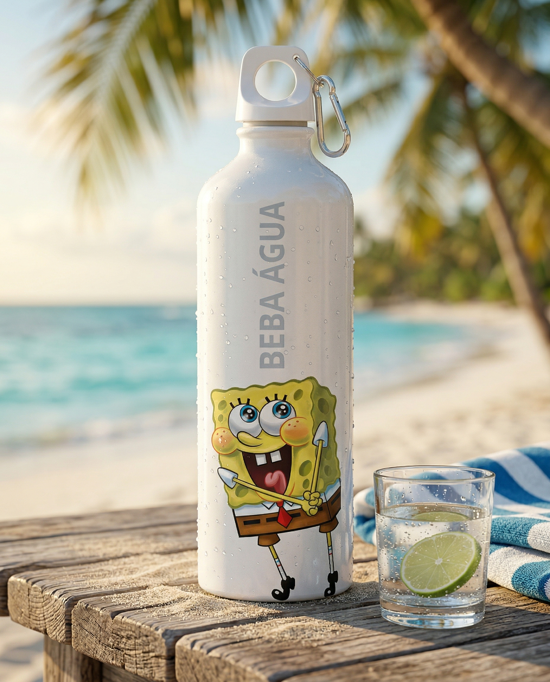 Squeeze de Alumínio 600ml Bob Esponja