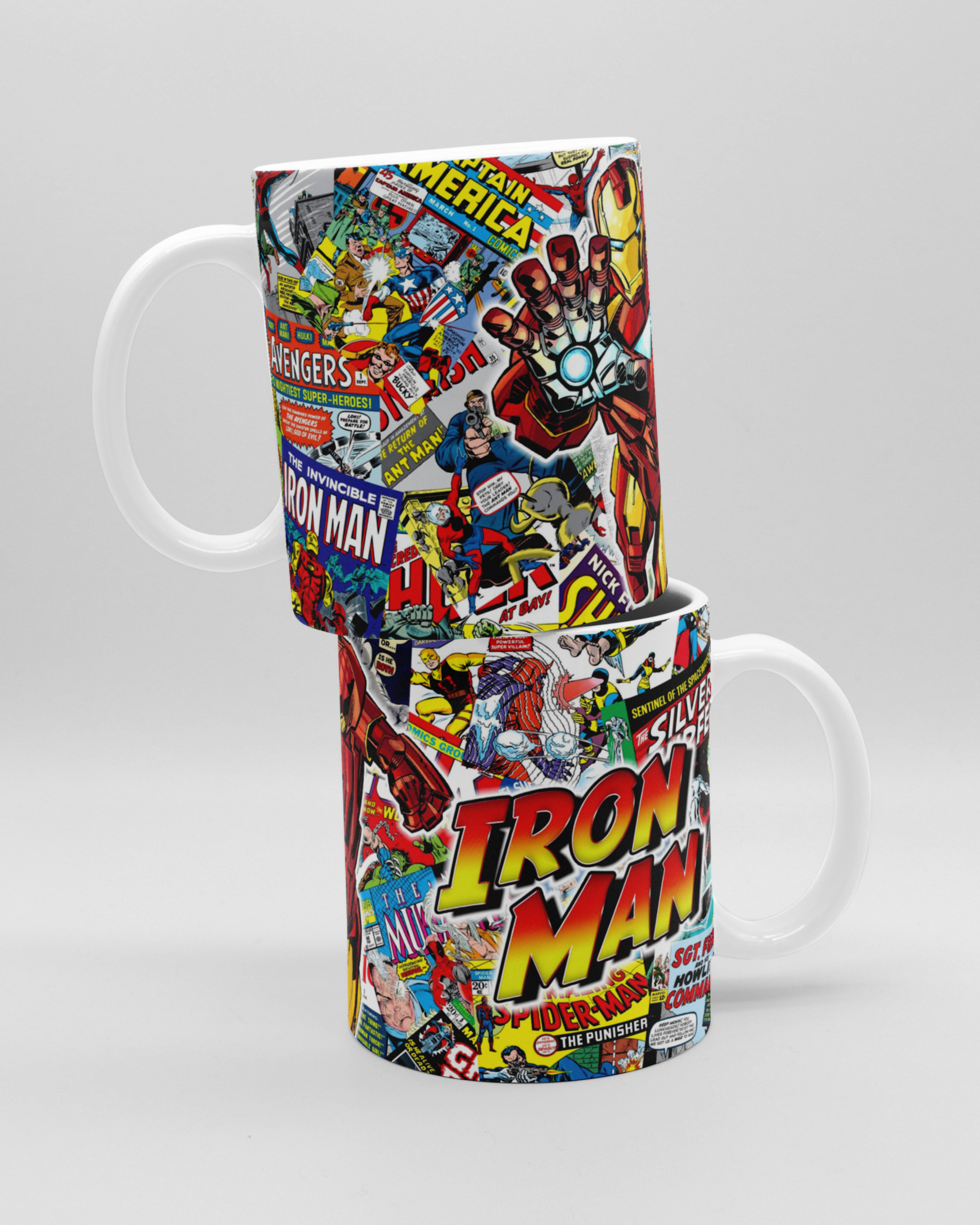 Caneca Porcelana Quadrinhos Marvel Vingadores Homem De Ferro 325ml