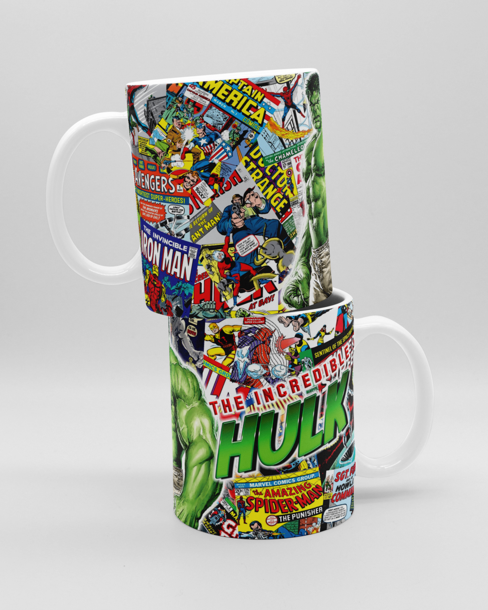 Caneca Porcelana Incrível Hulk Quadrinhos Marvel Vingadores 325ml