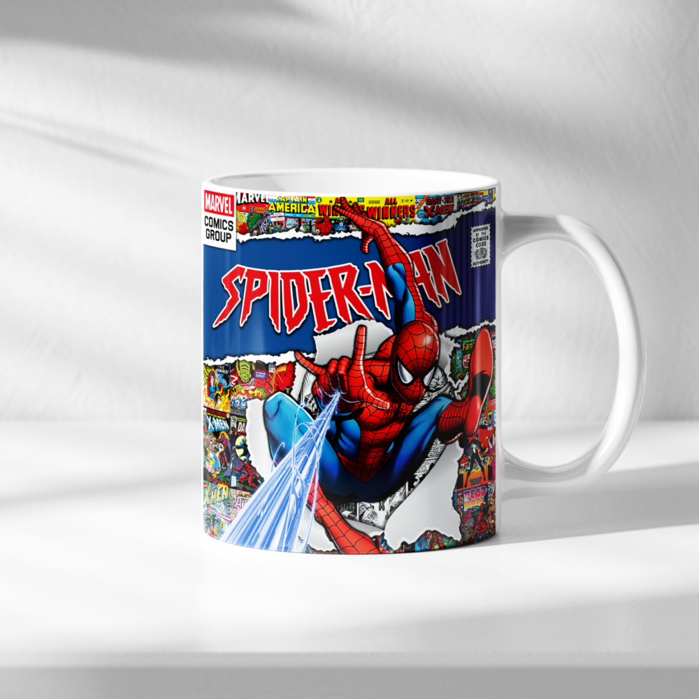 Caneca Porcelana Homem Aranha Quadrinhos Marvel Spider-man 325ml