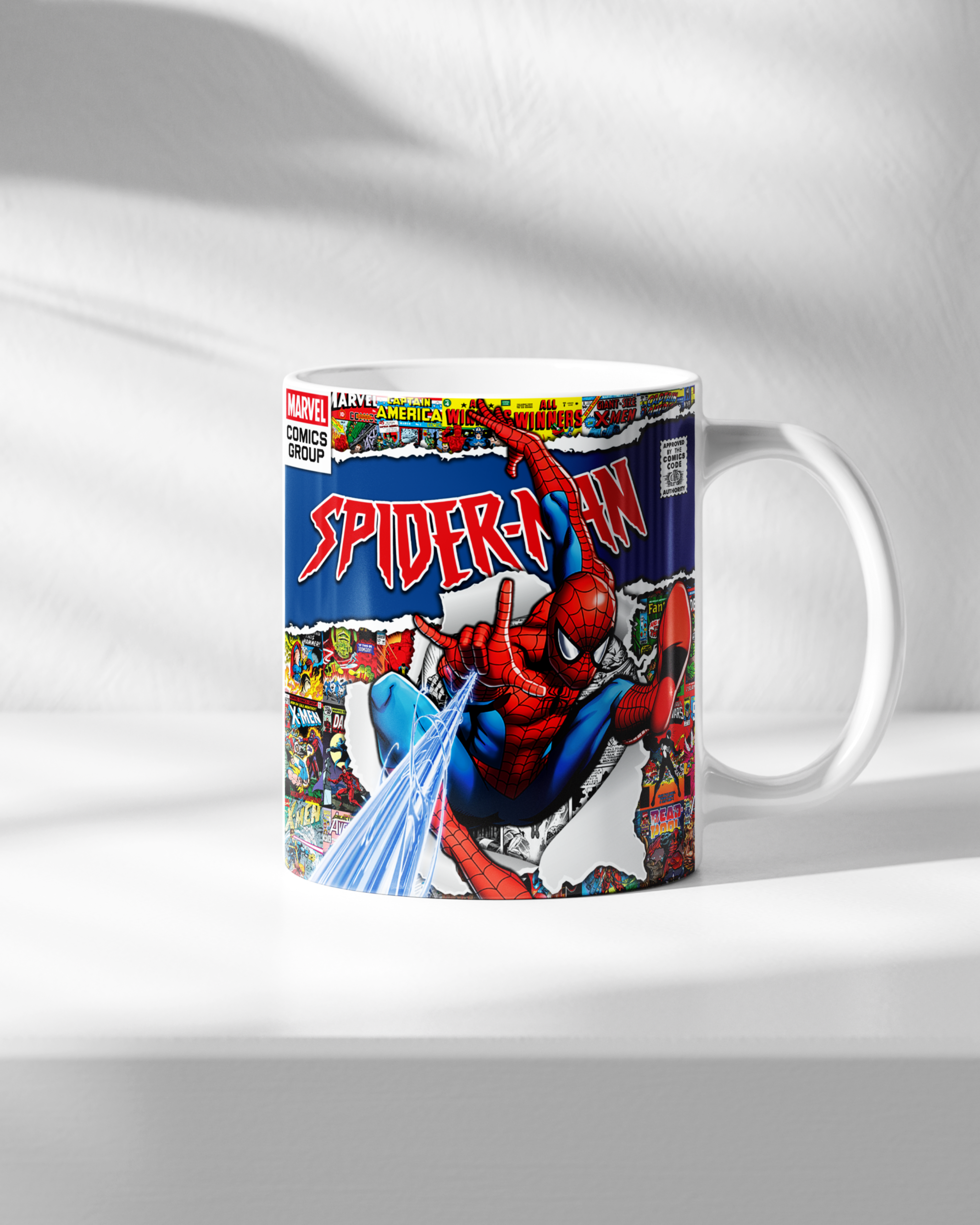 Caneca Porcelana Homem Aranha Quadrinhos Marvel Spider-man 325ml