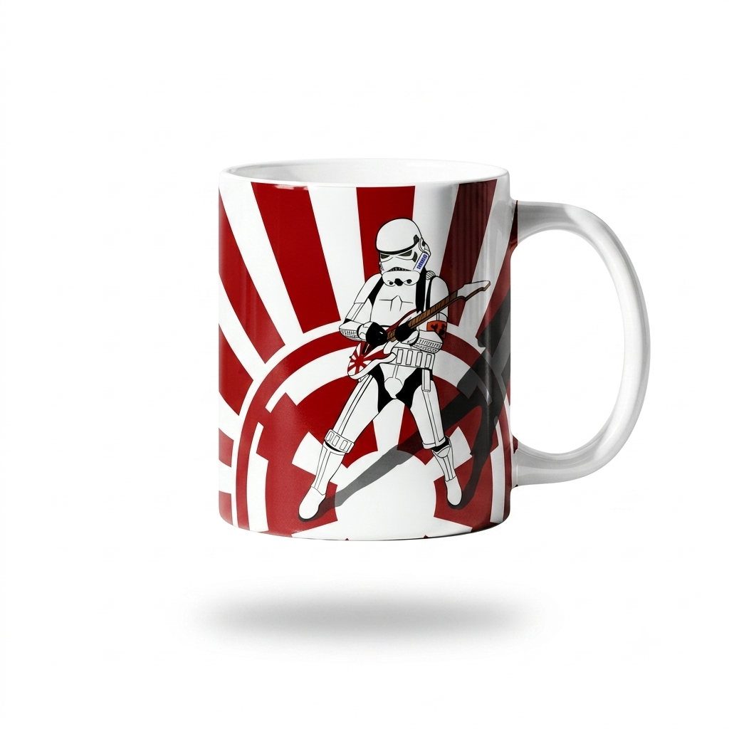 Caneca Porcelana Stormtrooper Guitarrista Star Wars Rock 325ml