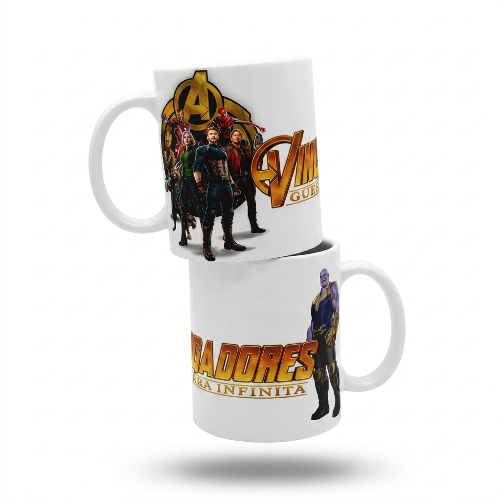 Caneca Porcelana Vingadores Guerra Infinita Marvel Thanos 325ml AAA