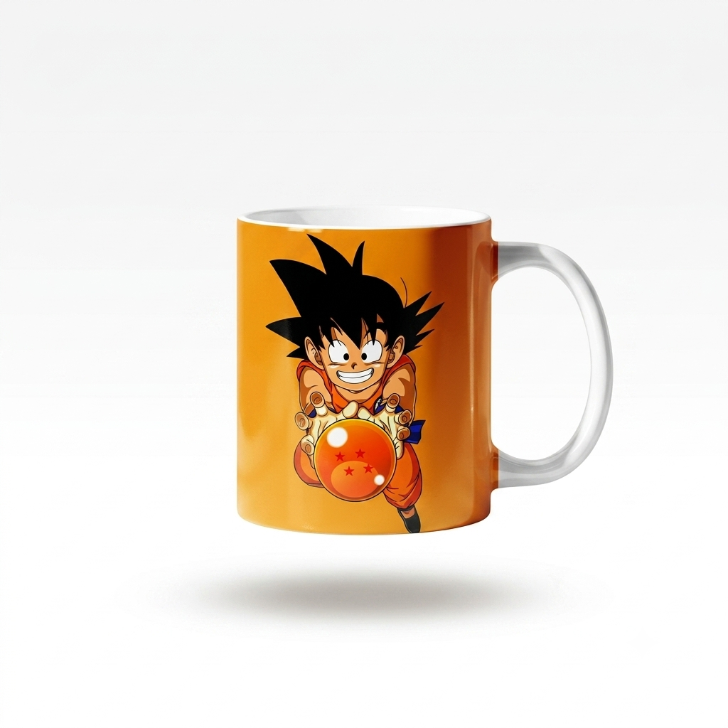 Caneca Porcelana Goku Menino Dragon Ball Esfera Do Dragão 325ml AAA