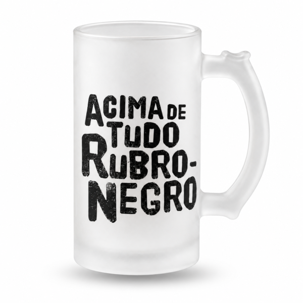 Caneca de Chopp Vidro Jateado Flamengo Acima de Tudo