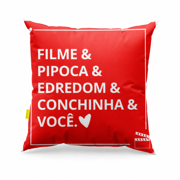 Almofada Filme Pipoca Edredom Conchinha e Você