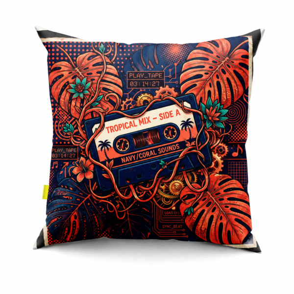 Almofada Decorativa Fita K7 Retro Tropical Mix