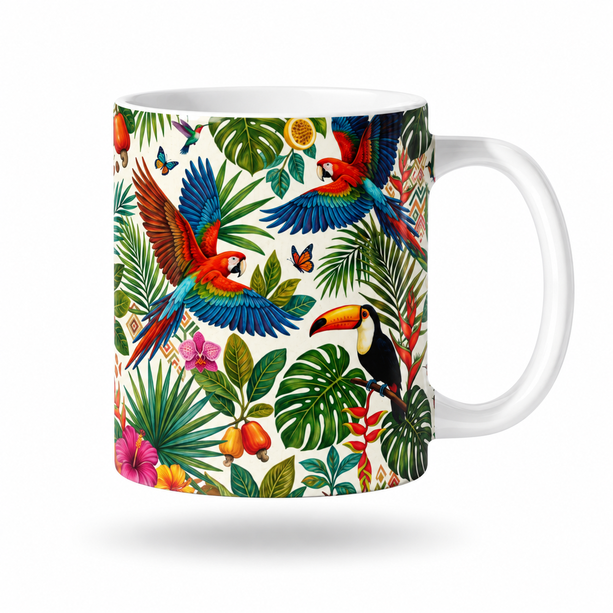 Caneca Tropical Araras e Tucanos