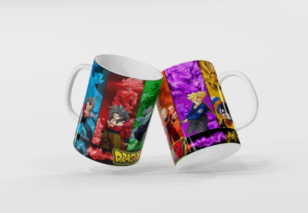 Caneca Dragon Ball Personagens Colagem Colorida