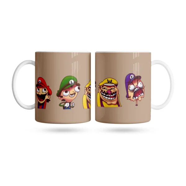 Caneca Mario e Luigi Caricaturas Divertidas 325 ml