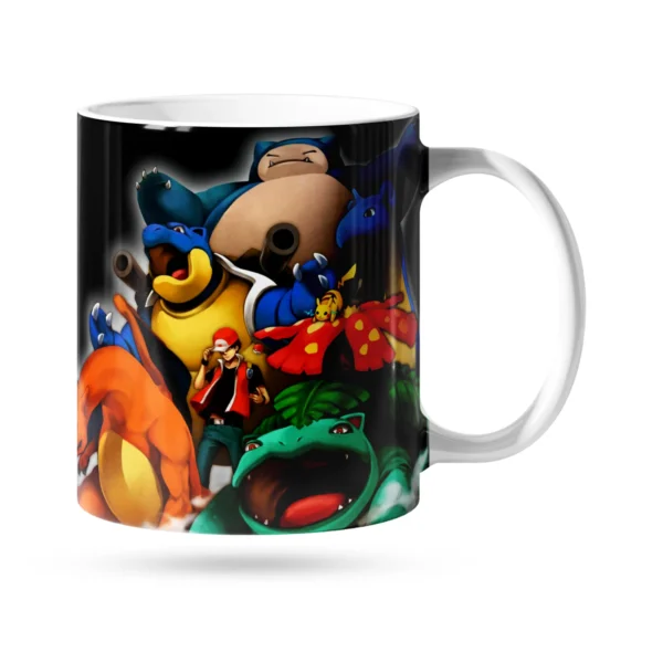 Caneca Pokémon Snorlax Charizard e Personagens 325 ml