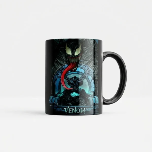 Caneca Preta Venom Estampa Sombria