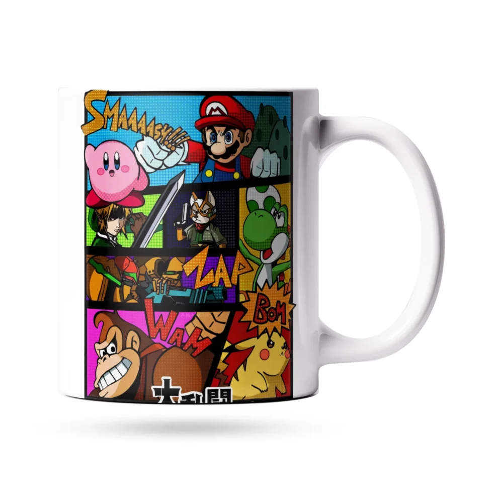 Caneca Super Smash Bros Personagens em Quadrinhos 325 ml