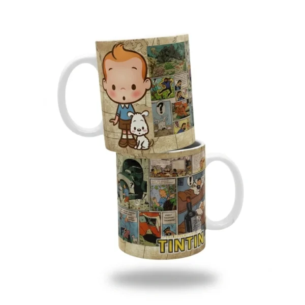 Caneca Tintim e Milu Quadrinhos Vintage