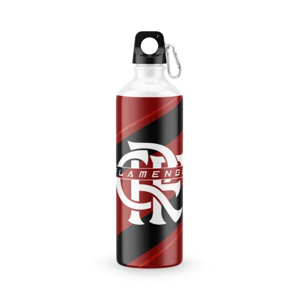 Garrafa Squeeze Flamengo Faixas Diagonais Rubro-Negras 600 ml