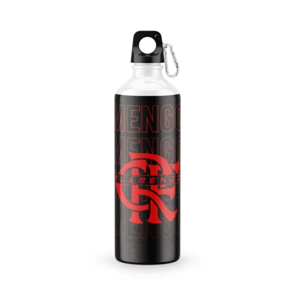 Garrafa Squeeze Flamengo Monograma Vermelho e Preto 600 ml