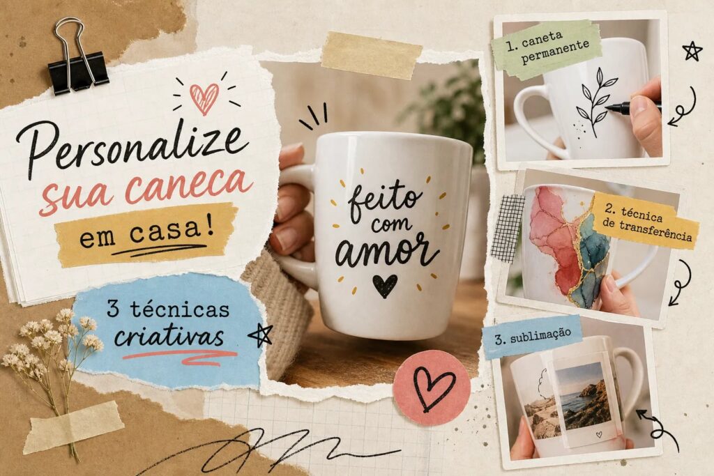 Passo a passo para personalizar caneca em casa (3 técnicas)